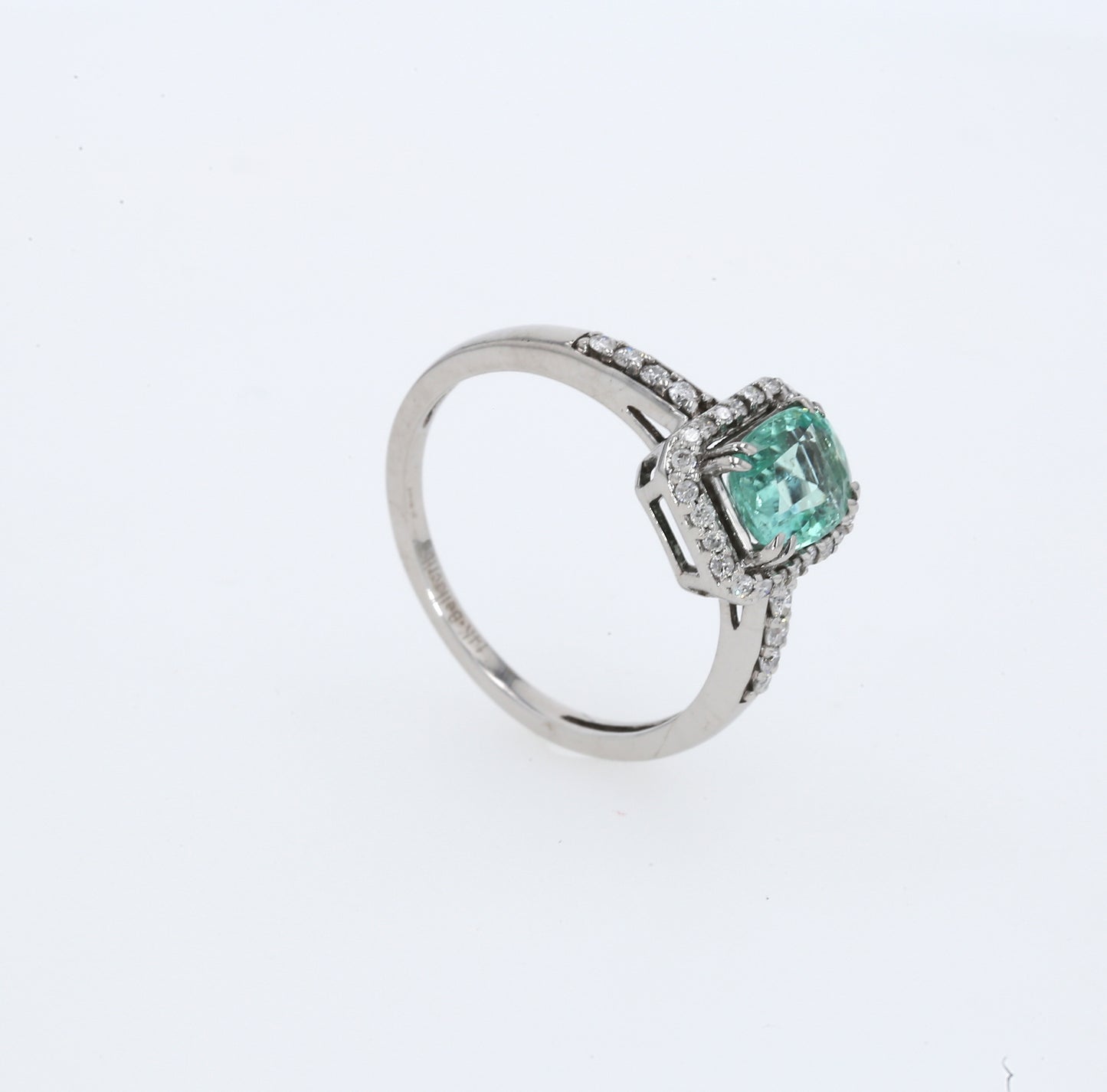 Colombian Emerald Ring: 1.05 ct tw Emeralds, 0.35 ct tw Diamonds, 14K White Gold