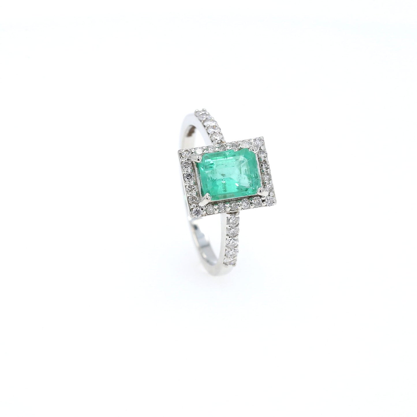 Colombian Emerald Ring: 1.95 ct tw Emeralds, 0.60 ct tw Diamonds, 14K White Gold