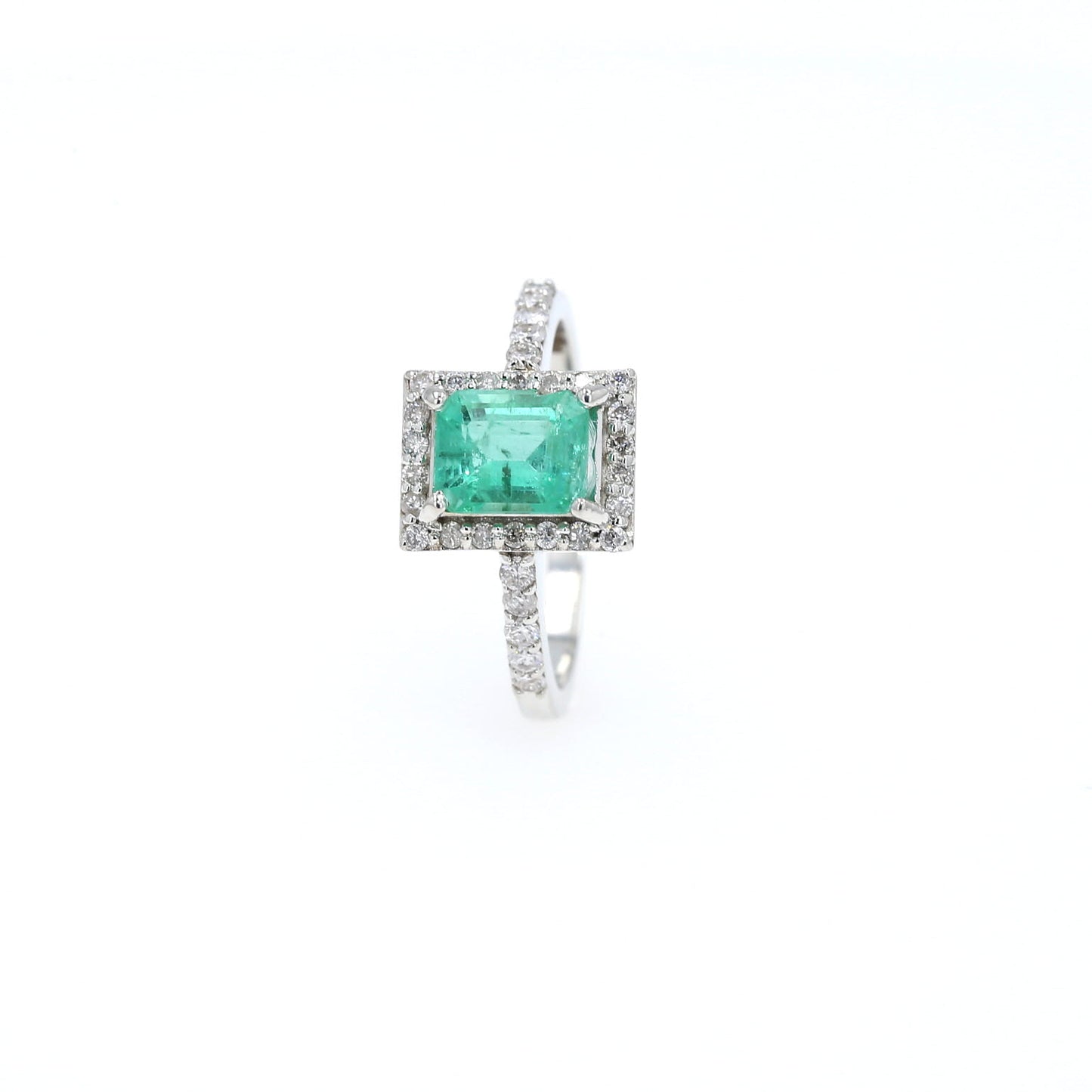 Colombian Emerald Ring: 1.95 ct tw Emeralds, 0.60 ct tw Diamonds, 14K White Gold