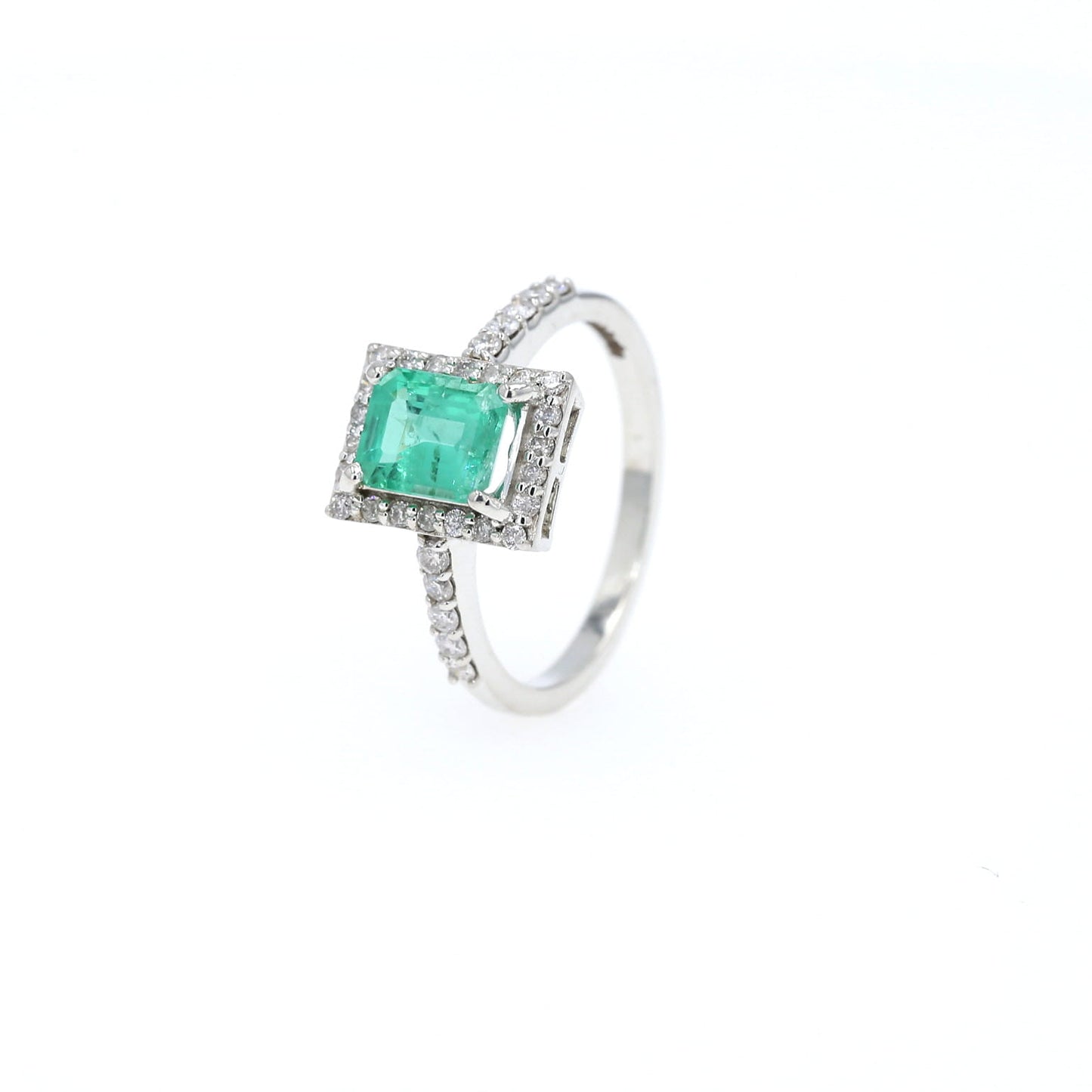 Colombian Emerald Ring: 1.95 ct tw Emeralds, 0.60 ct tw Diamonds, 14K White Gold