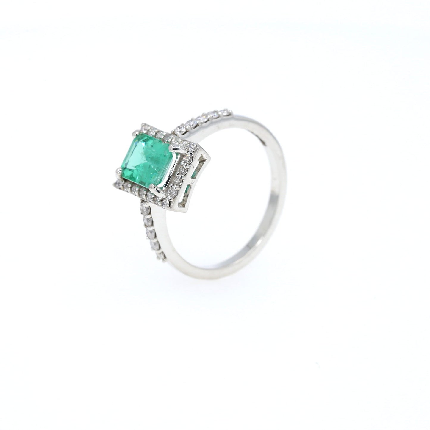 Colombian Emerald Ring: 1.95 ct tw Emeralds, 0.60 ct tw Diamonds, 14K White Gold