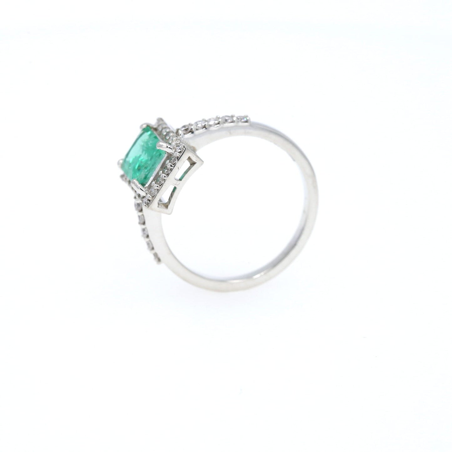 Colombian Emerald Ring: 1.95 ct tw Emeralds, 0.60 ct tw Diamonds, 14K White Gold