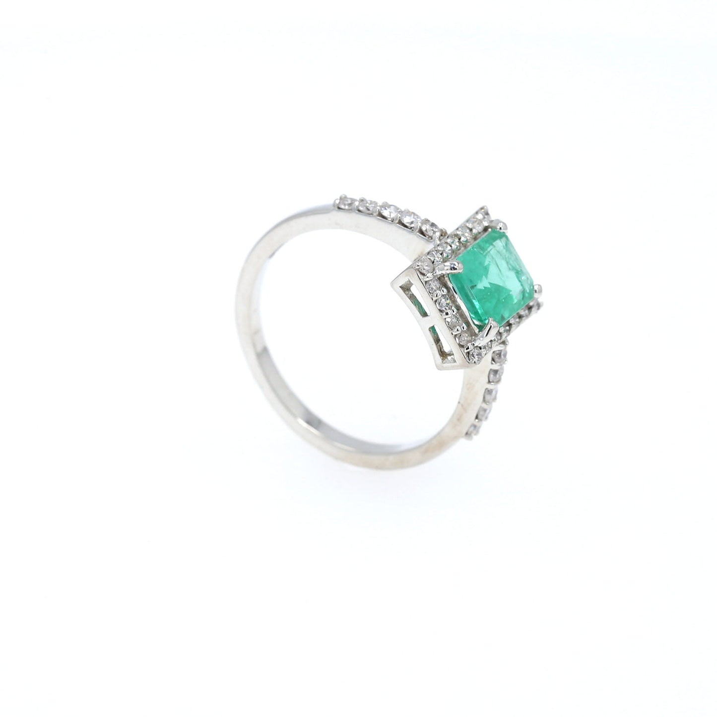 Colombian Emerald Ring: 1.95 ct tw Emeralds, 0.60 ct tw Diamonds, 14K White Gold