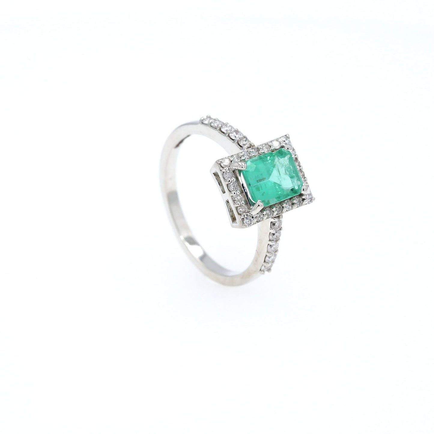 Colombian Emerald Ring: 1.95 ct tw Emeralds, 0.60 ct tw Diamonds, 14K White Gold