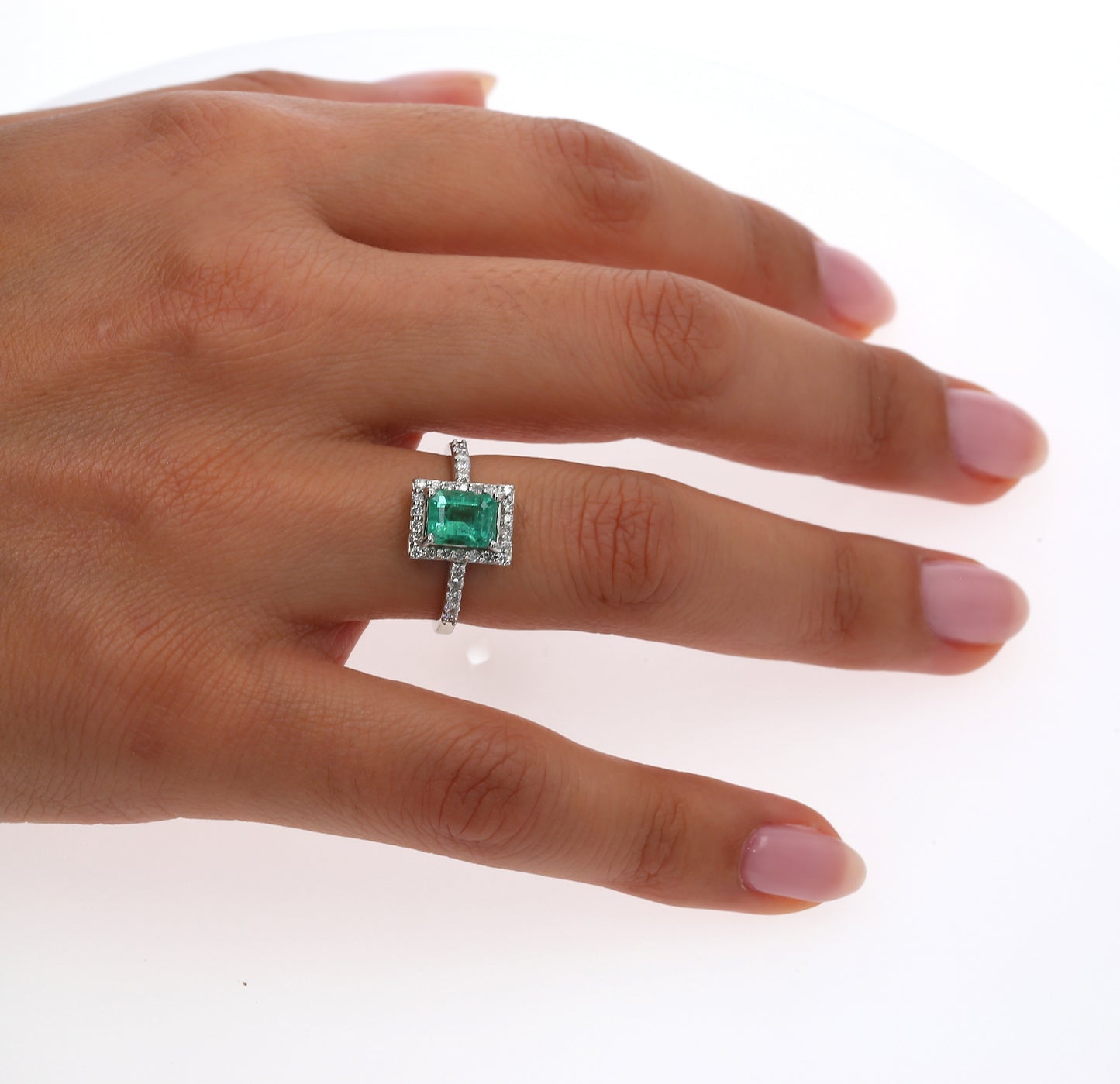 Colombian Emerald Ring: 1.95 ct tw Emeralds, 0.60 ct tw Diamonds, 14K White Gold