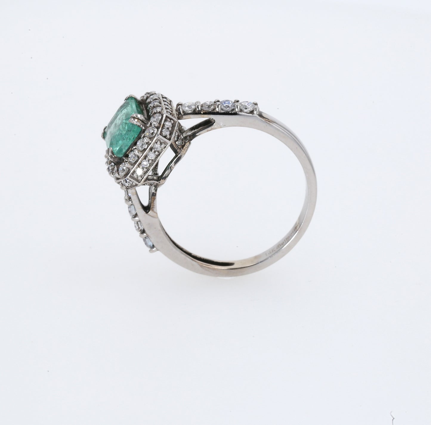 Colombian Emerald Ring: 1.50 ct tw Emeralds, 0.75 ct tw Diamonds, 14K White Gold