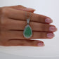 Colombian Emerald Pendant: 9.10 ct tw Emeralds, 0.90 ct tw Diamonds, 14K White Gold