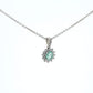 Colombian Emerald Pendant: 0.50 ct tw Emeralds, 0.65 ct tw Diamonds, 14K White Gold