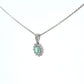 Colombian Emerald Pendant: 0.50 ct tw Emeralds, 0.65 ct tw Diamonds, 14K White Gold