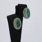 Colombian Emerald Earrings (1 pair): 6.95 ct tw Emeralds, 0.95 ct tw Diamonds, 18K Yellow Gold